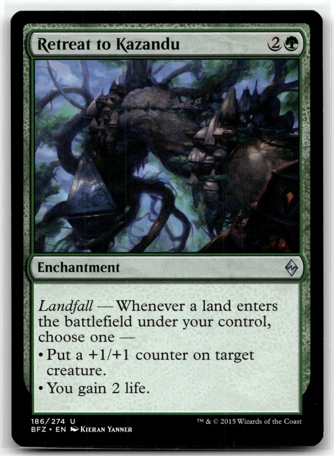 Retreat to Kazandu 186 Uncommon Battle for Zendikar Magic: The Gathering NM