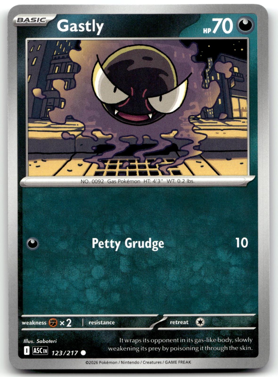 Gastly 123/217 Common Ascended Heroes Pokemon Near Mint