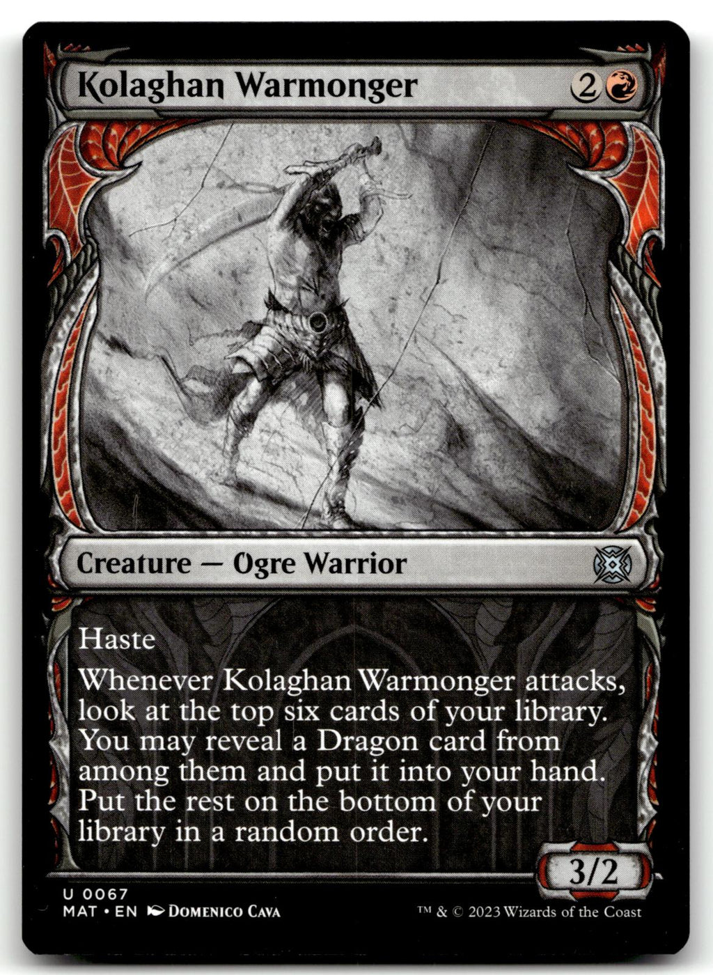 Kolaghan Warmonger (Showcase) 67 March of the Machine: The Aftermath Magic: The Gathering NM