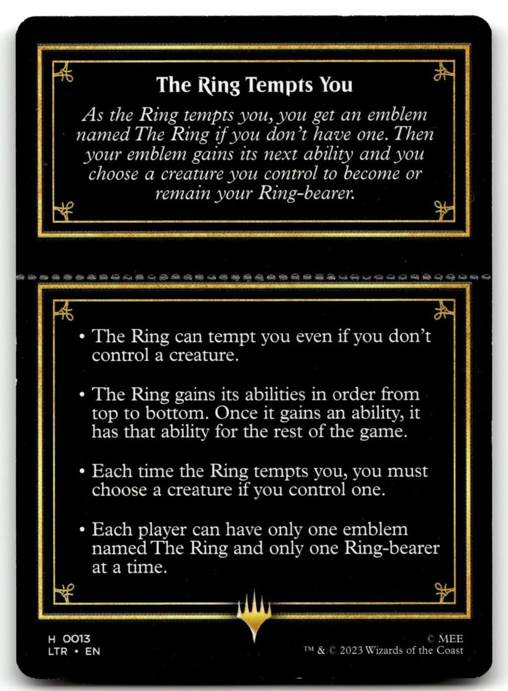 The Ring Helper Card 13 Universes Beyond The Lord of the Rings