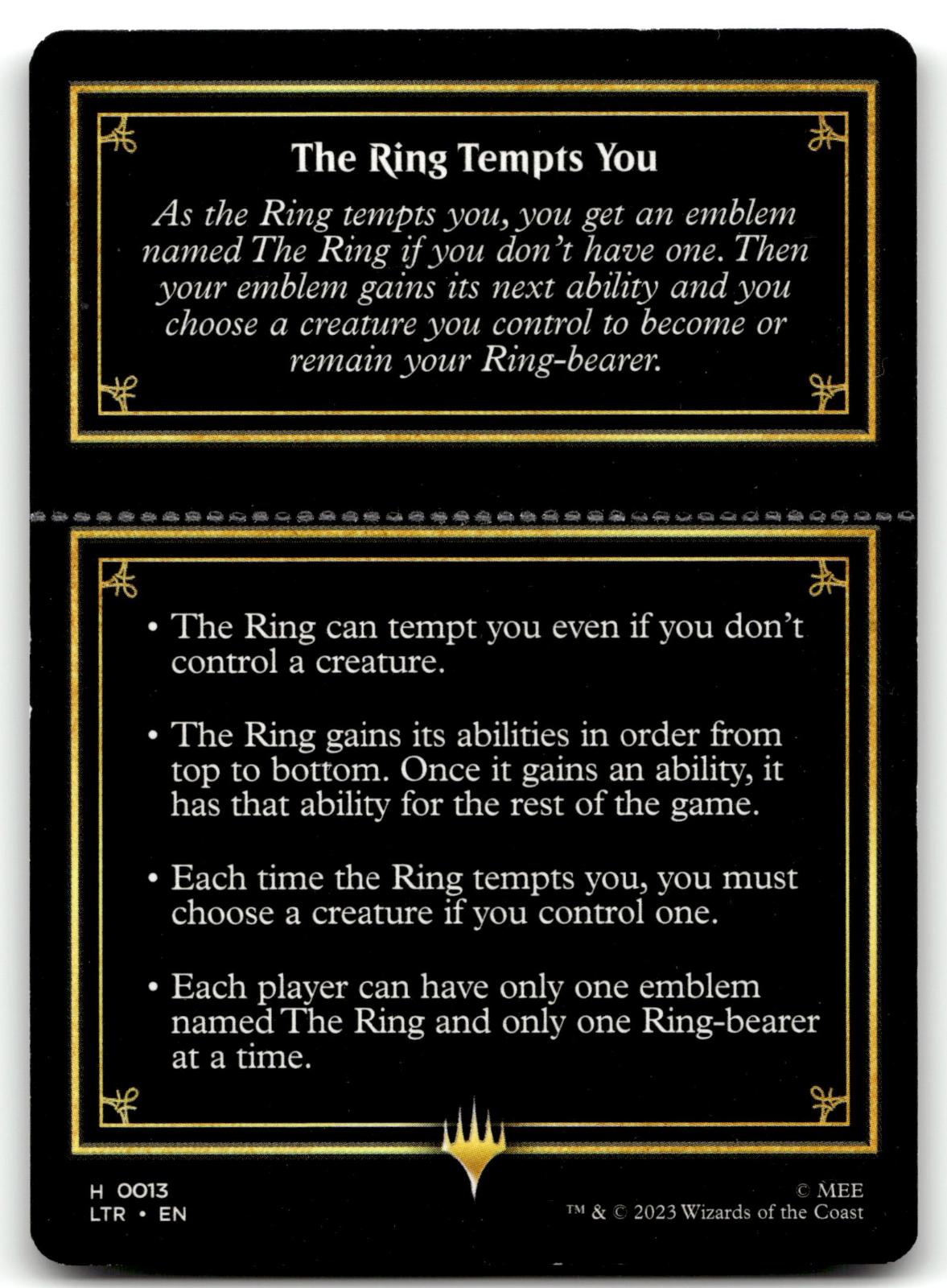 The Ring Helper Card 13 Universes Beyond The Lord of the Rings