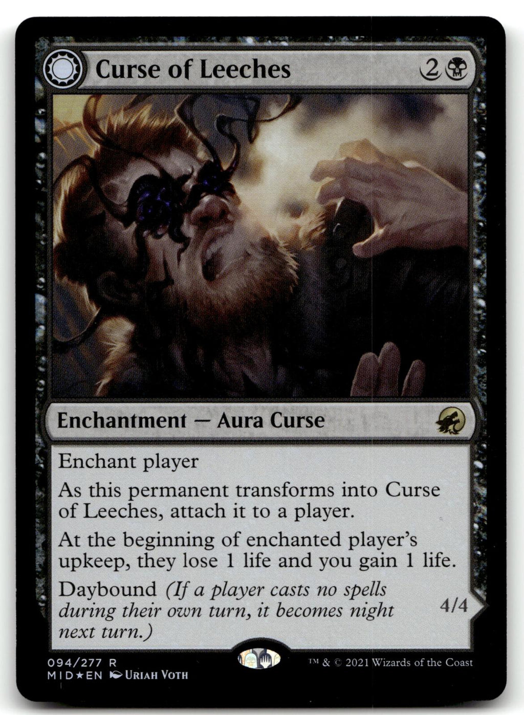 Curse of Leeches 94 Rare Innistrad: Midnight Hunt Magic: The Gathering Foil NM