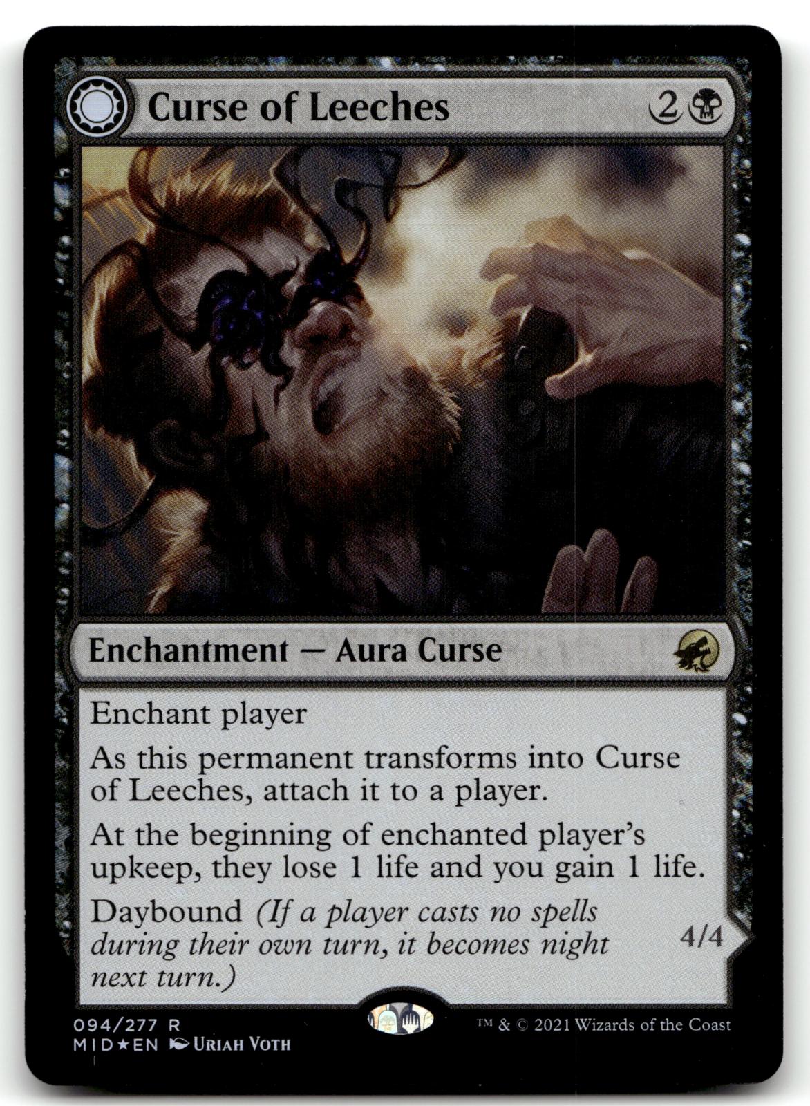 Curse of Leeches 94 Rare Innistrad: Midnight Hunt Magic: The Gathering Foil NM