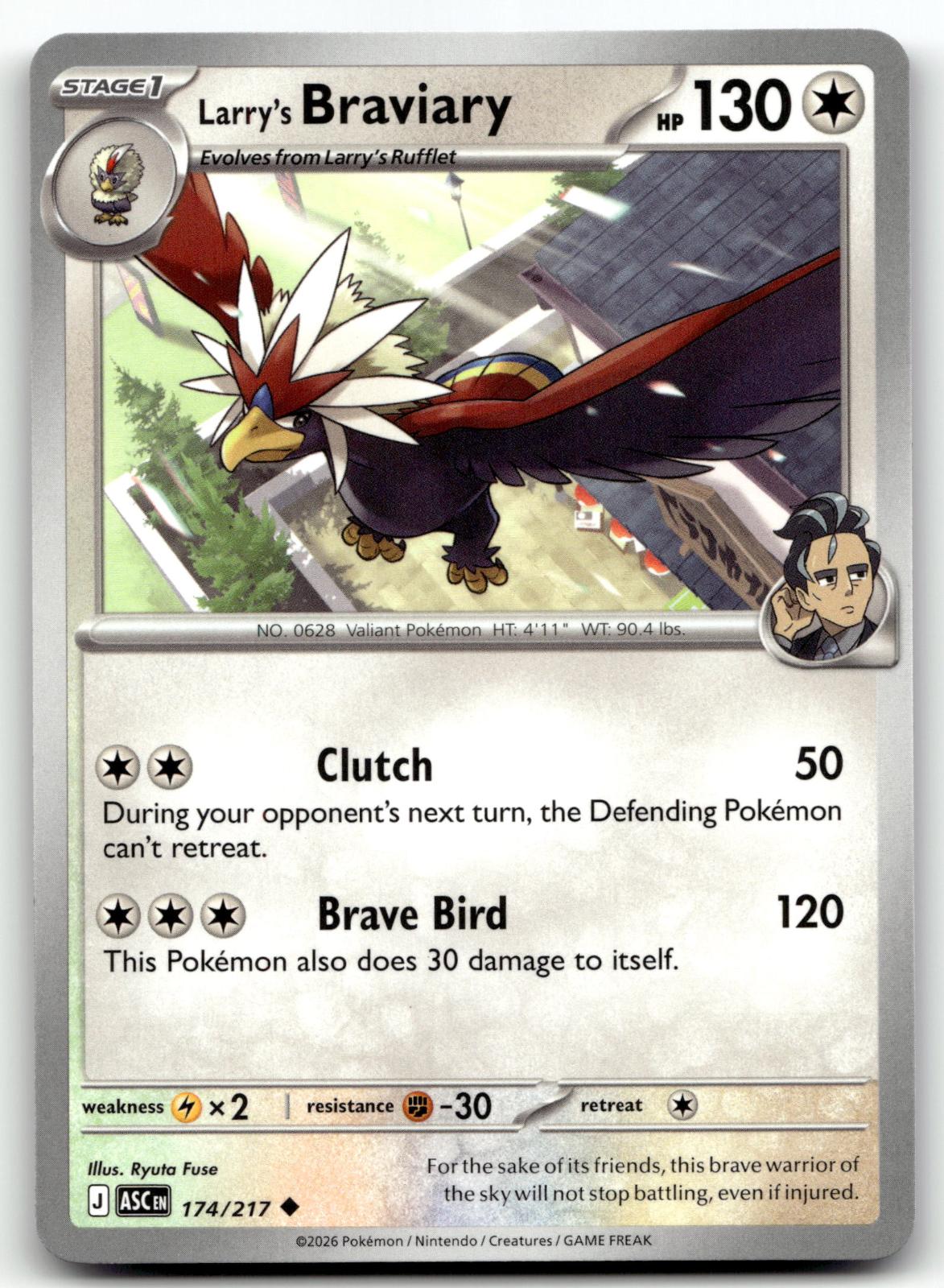 Larry's Braviary 174/217 Uncommon Ascended Heroes Pokemon Near Mint