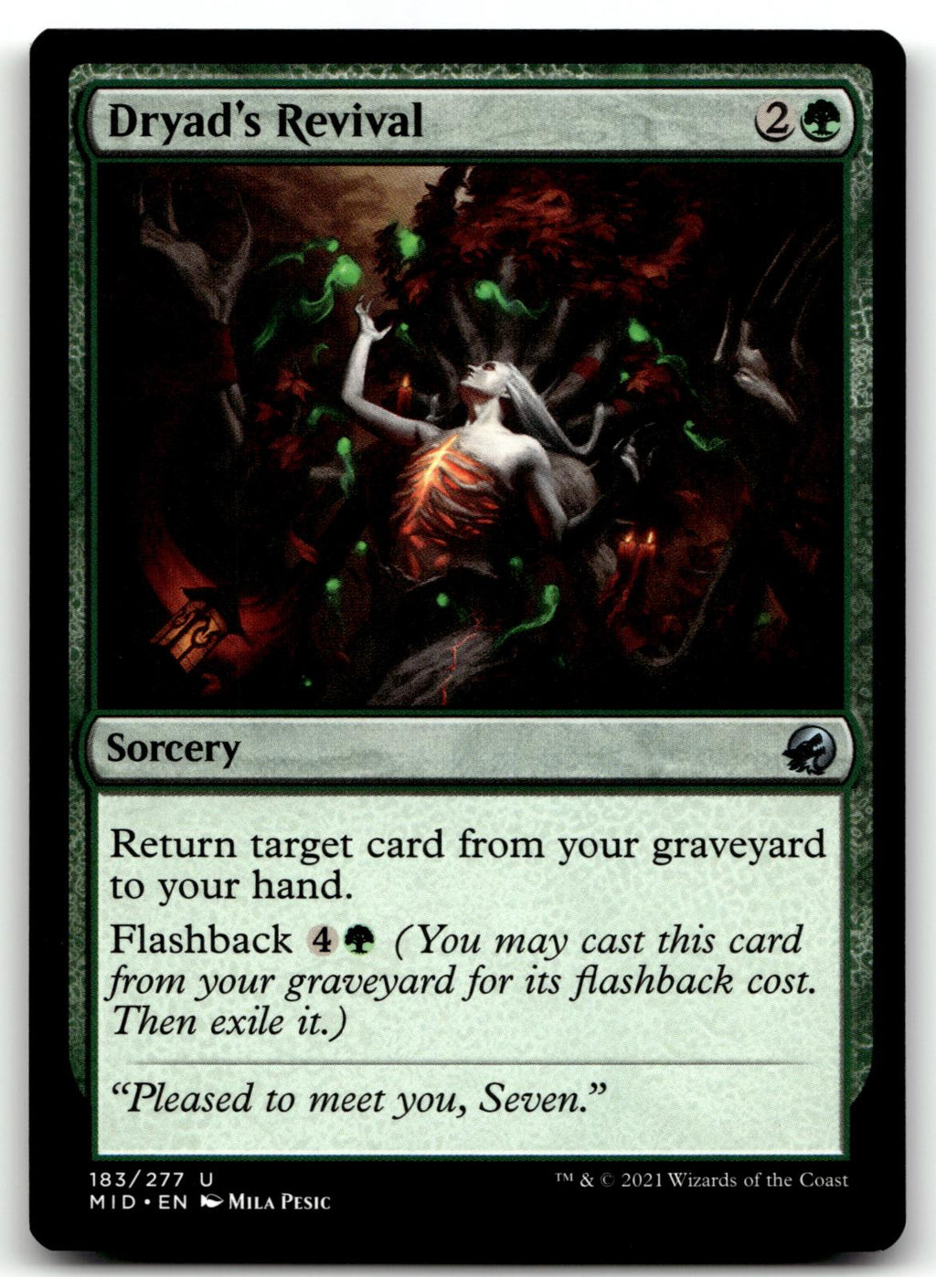 Dryad's Revival 183 Uncommon Innistrad: Midnight Hunt Magic: The Gathering NM