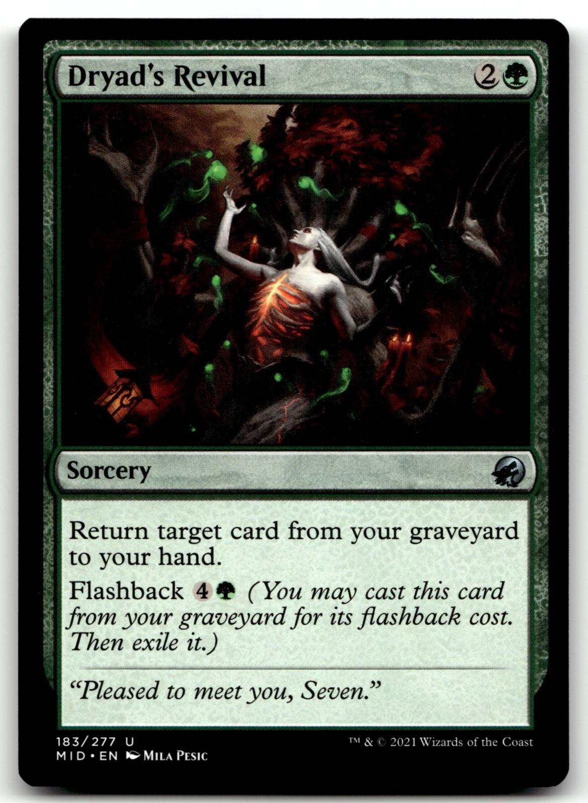 Dryad's Revival 183 Uncommon Innistrad: Midnight Hunt Magic: The Gathering NM