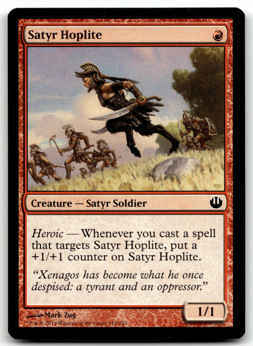 Satyr Hoplite 110 Common Journey Into Nyx Magic: The Gathering Near Mint