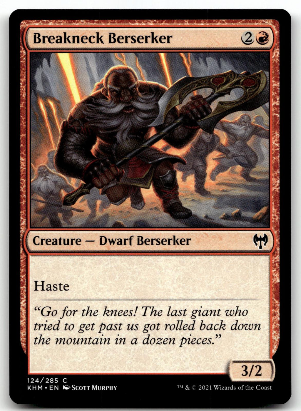 Breakneck Berserker 124 Common Kaldheim Magic: The Gathering Near Mint