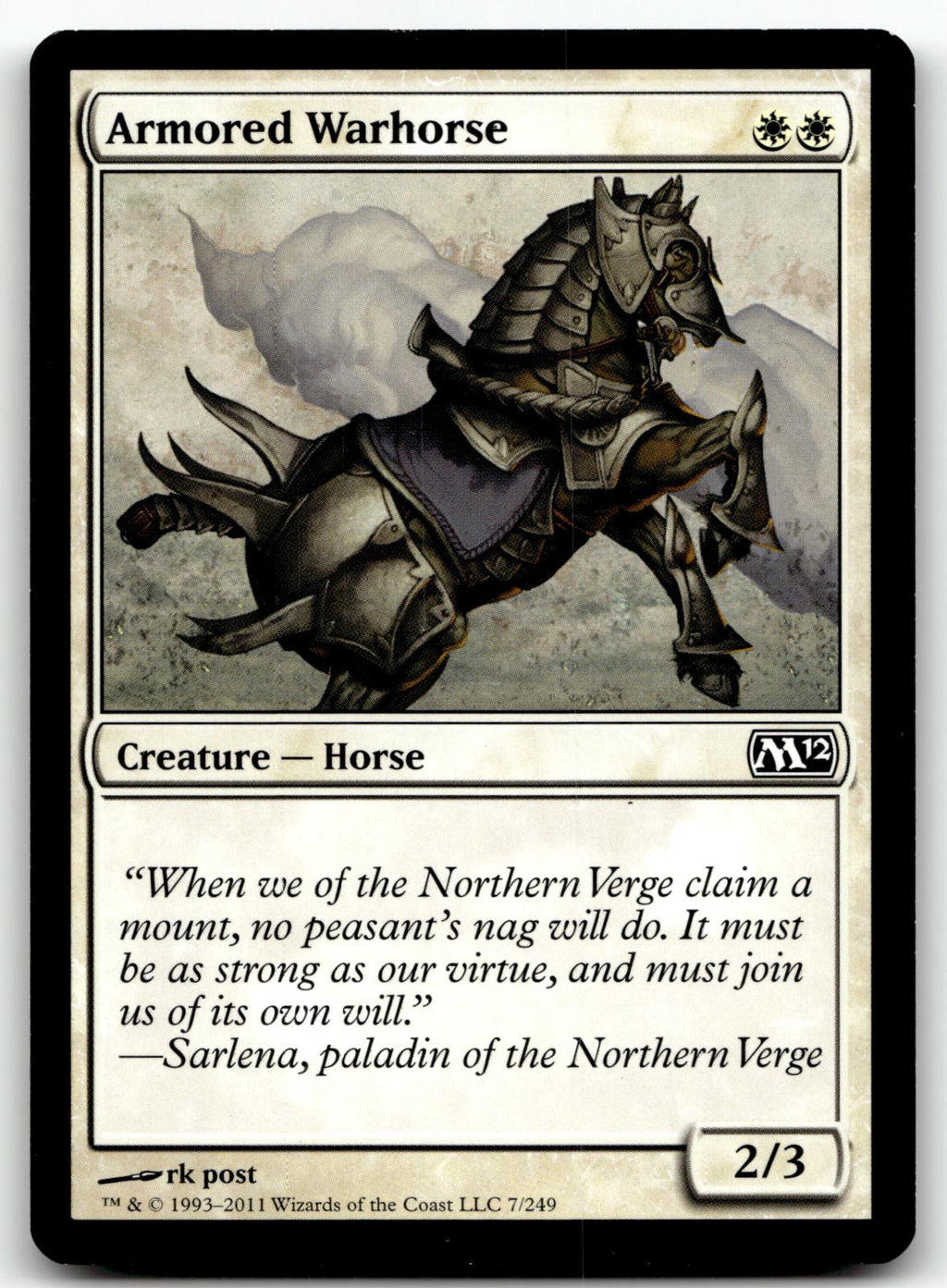 Armored Warhorse 7 Common Magic 2012 (M12) Magic: The Gathering Near Mint