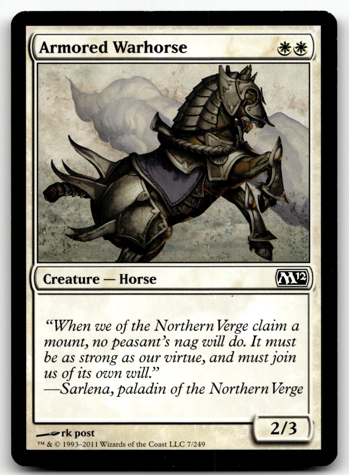Armored Warhorse 7 Common Magic 2012 (M12) Magic: The Gathering Near Mint