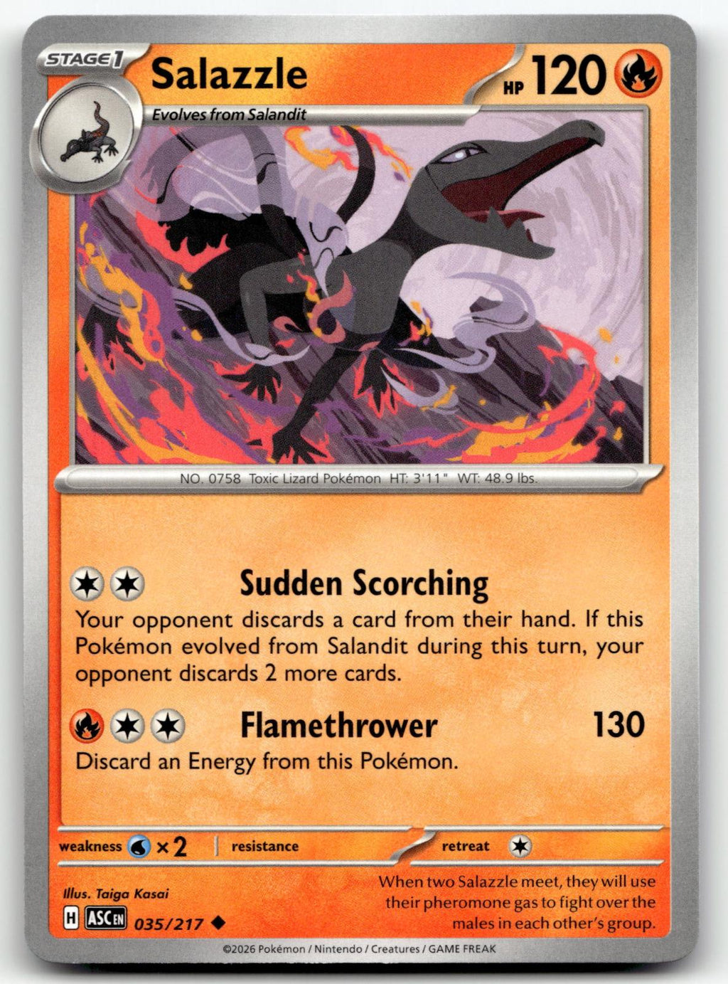 Salazzle 035/217 Uncommon Ascended Heroes Pokemon Near Mint