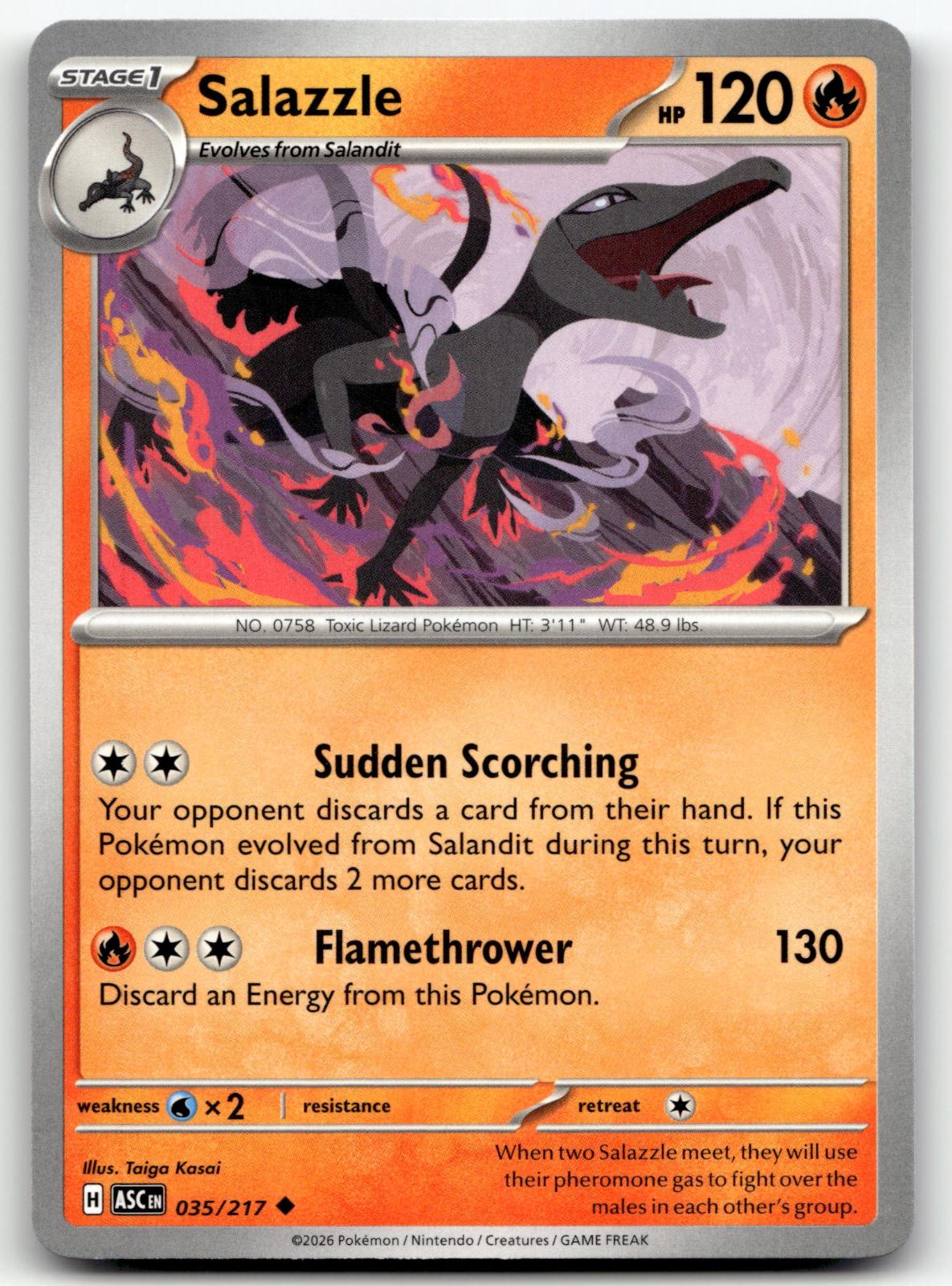 Salazzle 035/217 Uncommon Ascended Heroes Pokemon Near Mint