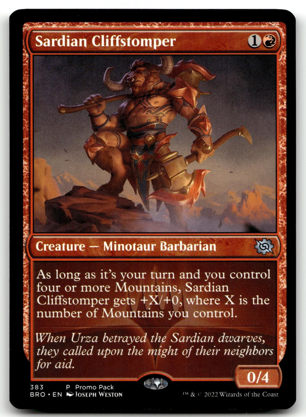 Sardian Cliffstomper 383 Promo Pack: The Brothers' War Magic: The Gathering NM