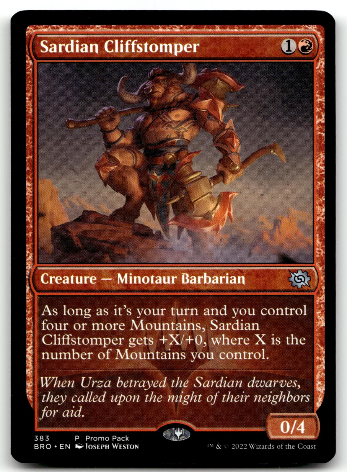 Sardian Cliffstomper 383 Promo Pack: The Brothers' War Magic: The Gathering NM
