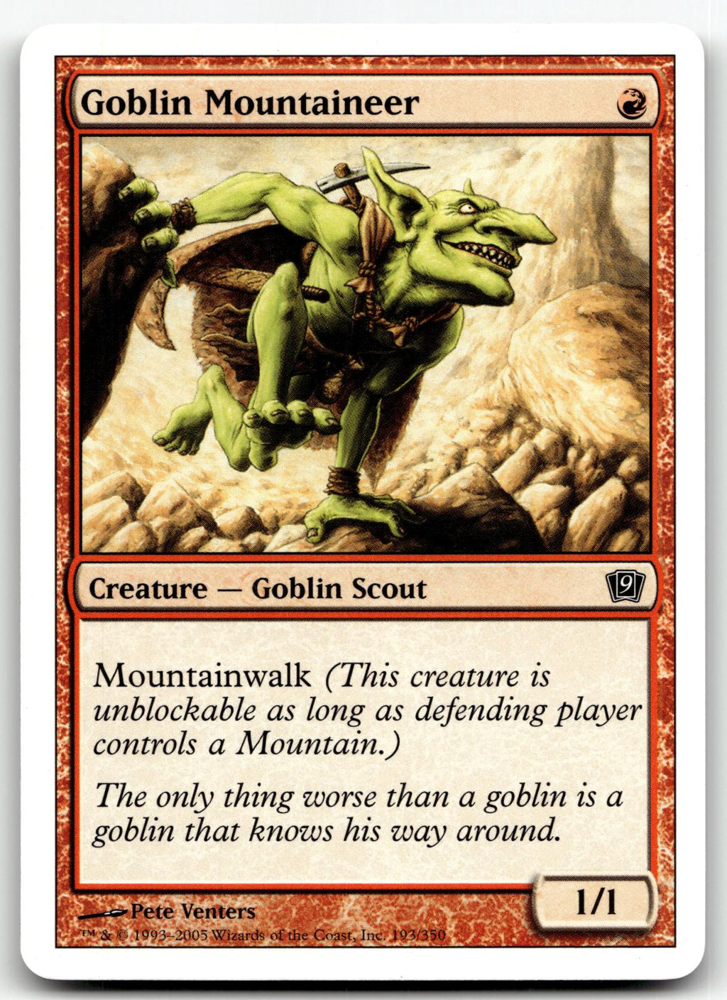 Goblin Mountaineer 193 Common 9th Edition Magic: The Gathering Near Mint