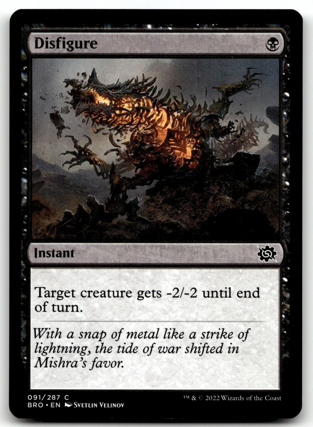 Disfigure 91 Common The Brothers' War Magic: The Gathering Near Mint
