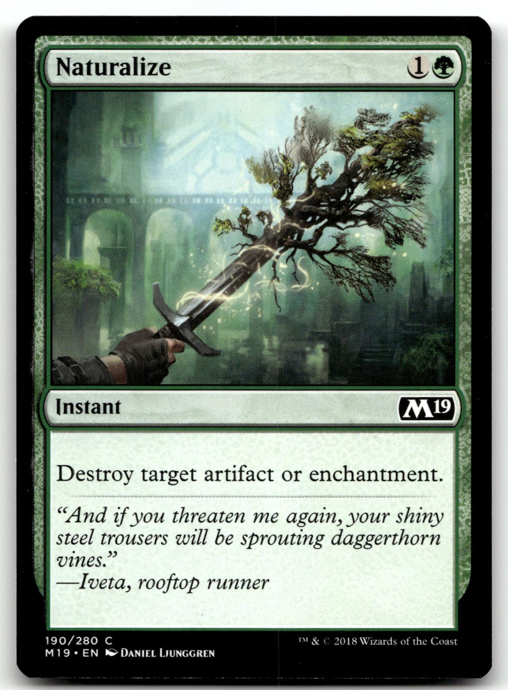 Naturalize 190 Common Core Set 2019 Magic: The Gathering Near Mint