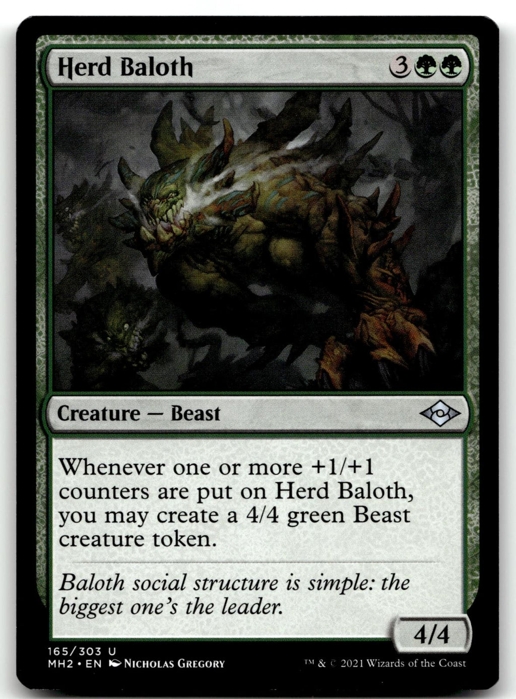 Herd Baloth 165 Uncommon Modern Horizons 2 Magic: The Gathering Near Mint