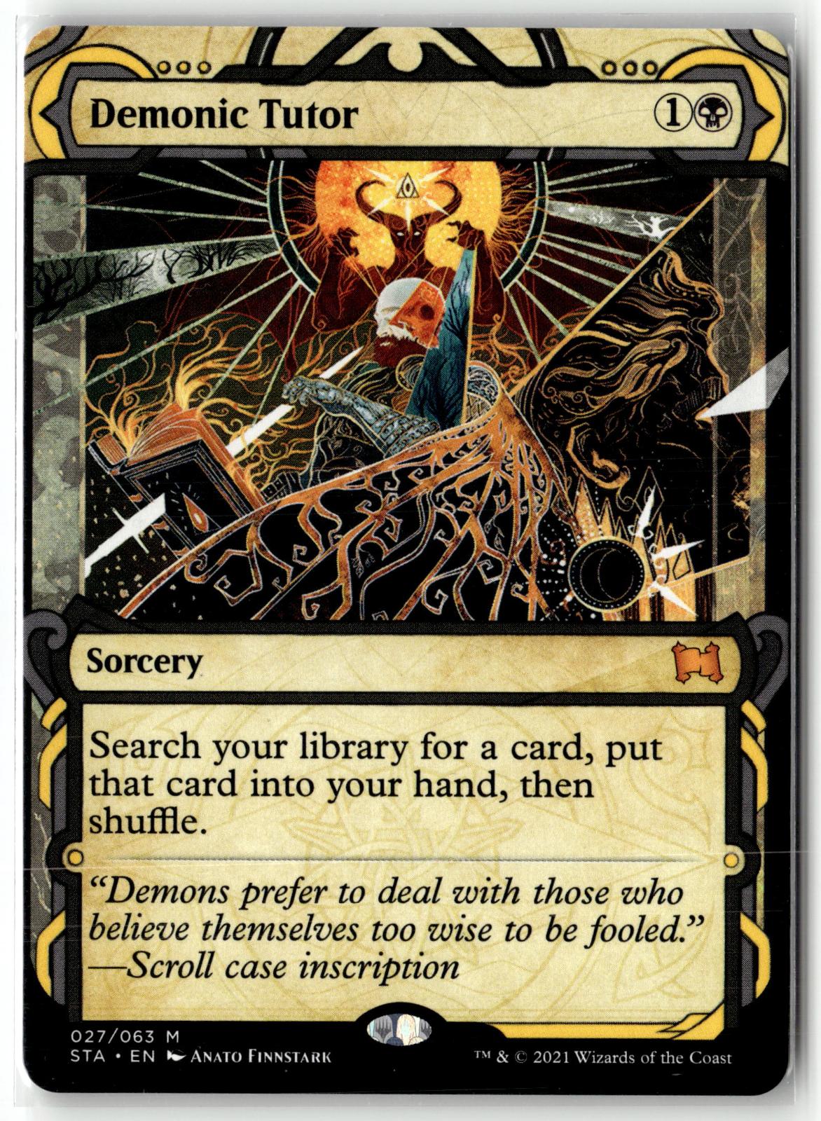 Demonic Tutor FoilEtched 27 Strixhaven Mystical Archives Magic: The Gathering NM