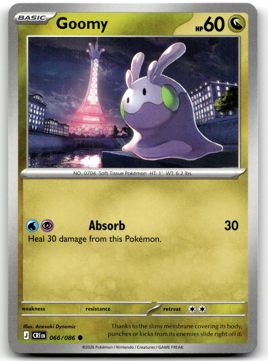 Goomy 066/086 Common Chaos Rising Pokemon Near Mint