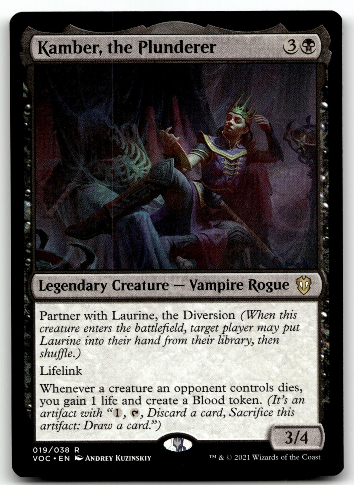 Kamber, the Plunderer 19 Commander: Innistrad: Crimson Vow Magic: The Gathering NM