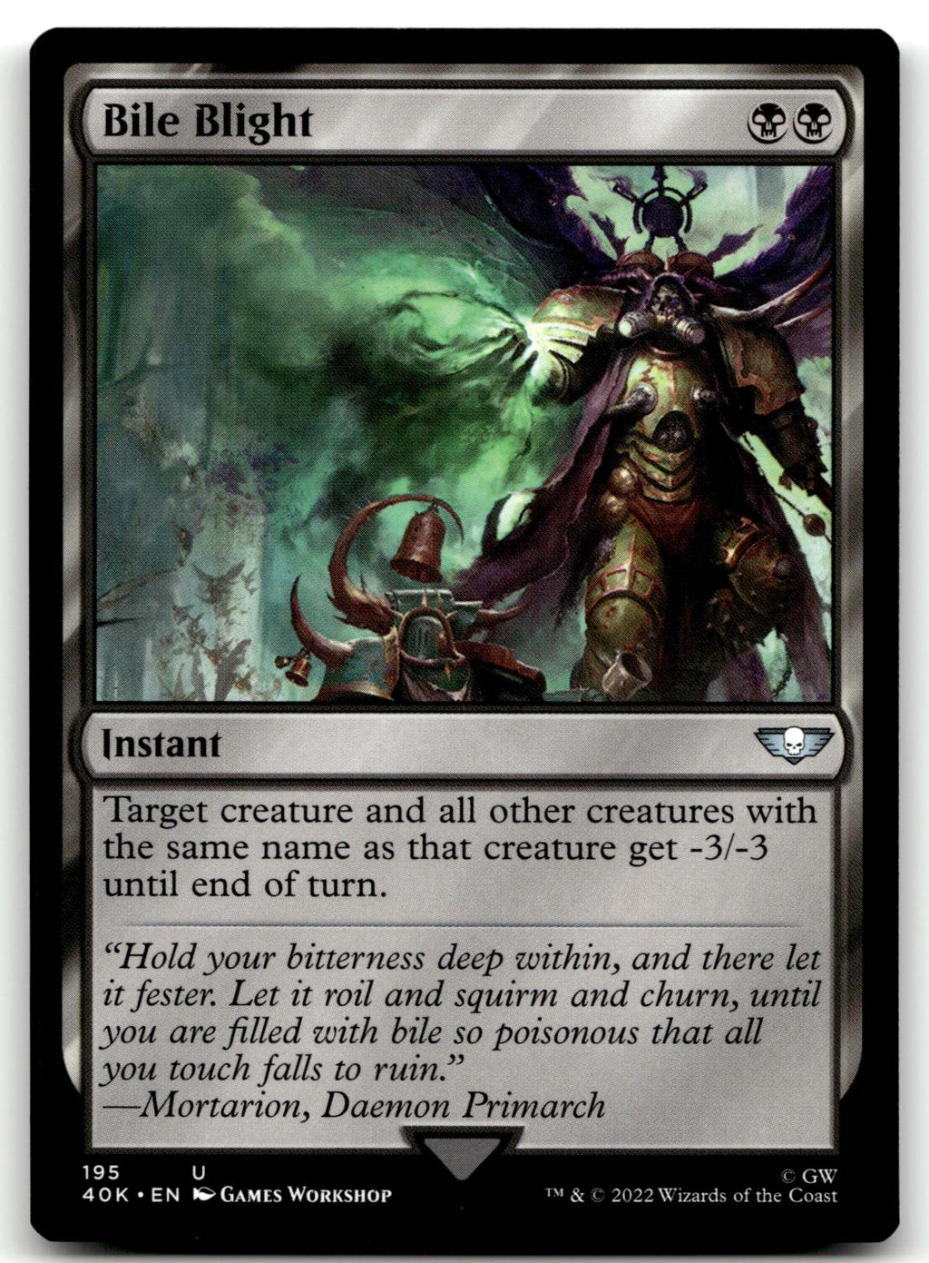 Bile Blight 195 Universes Beyond: Warhammer 40,000 Magic: The Gathering NM