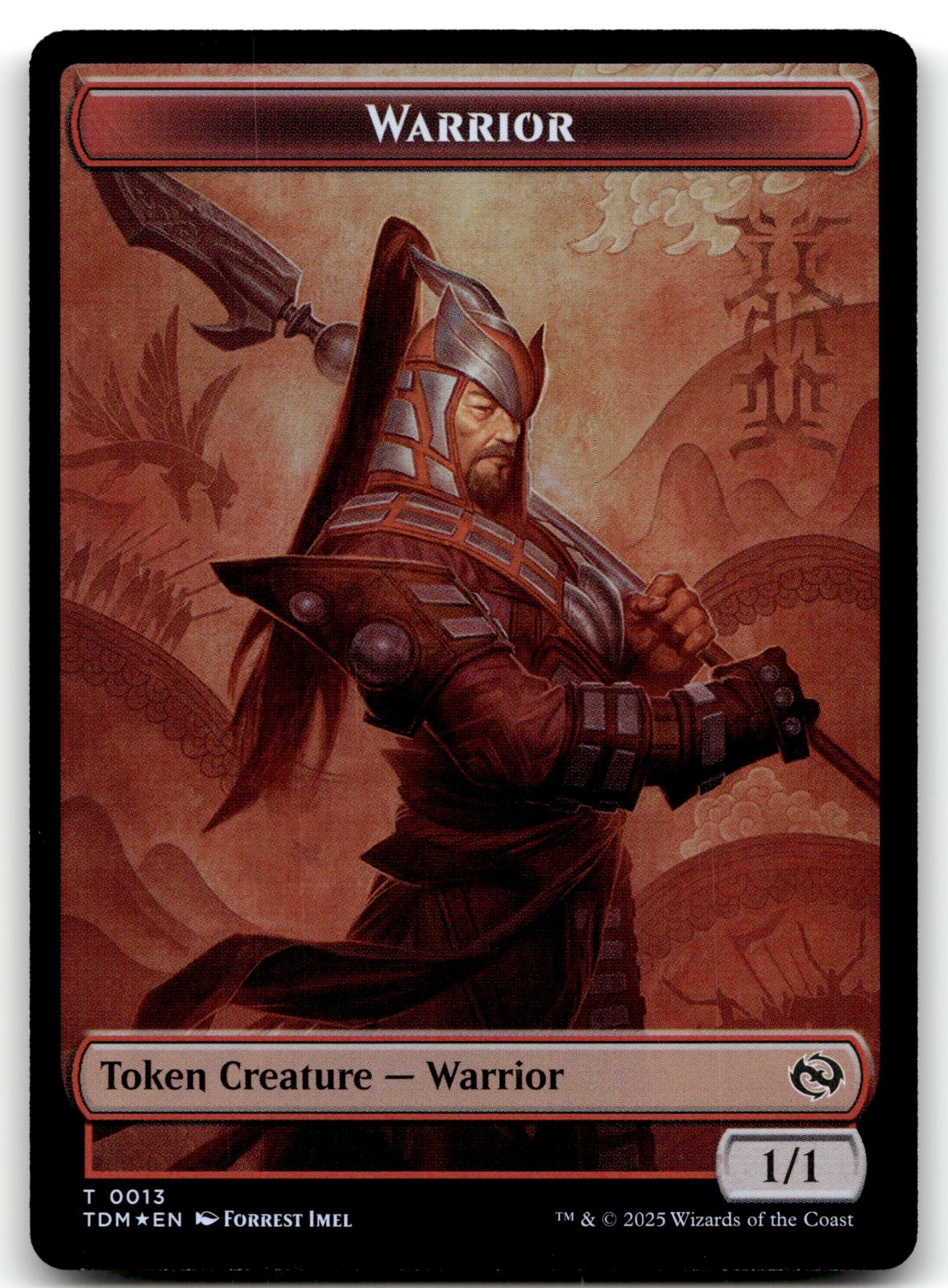 Warrior Token 1 Token Dragons of Tarkir Magic: The Gathering Near Mint