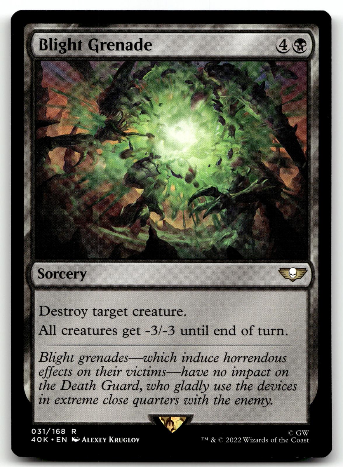 Blight Grenade 31 Universes Beyond: Warhammer 40,000 Magic: The Gathering NM