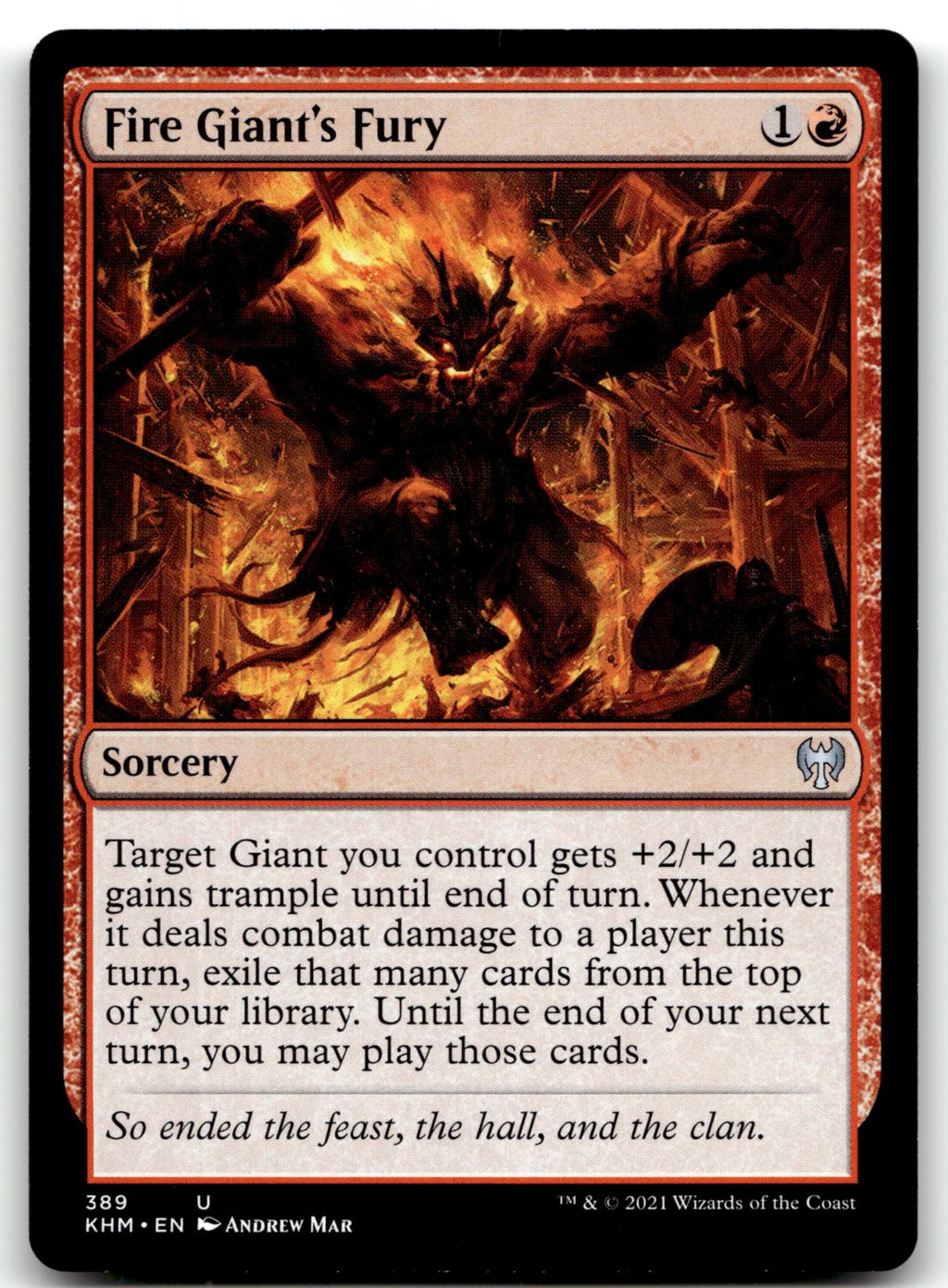Fire Giant's Fury 389 Uncommon Kaldheim Magic: The Gathering Near Mint