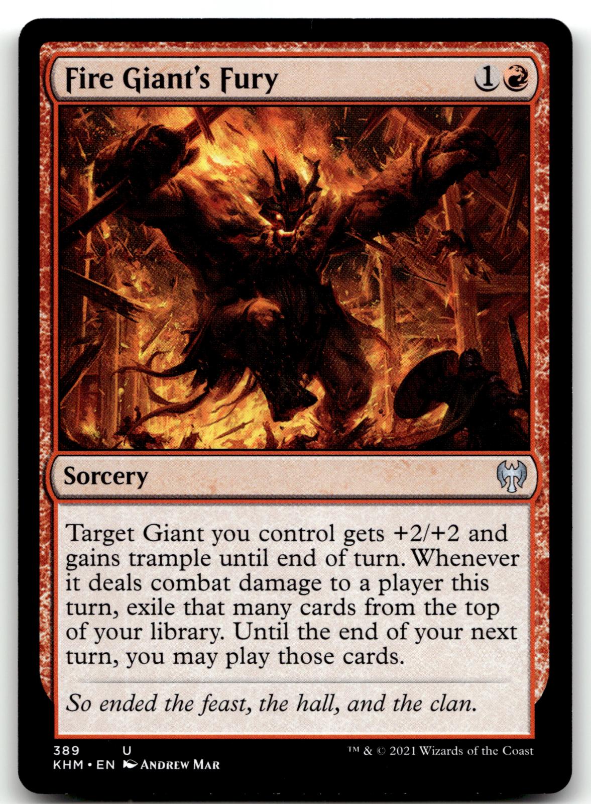 Fire Giant's Fury 389 Uncommon Kaldheim Magic: The Gathering Near Mint