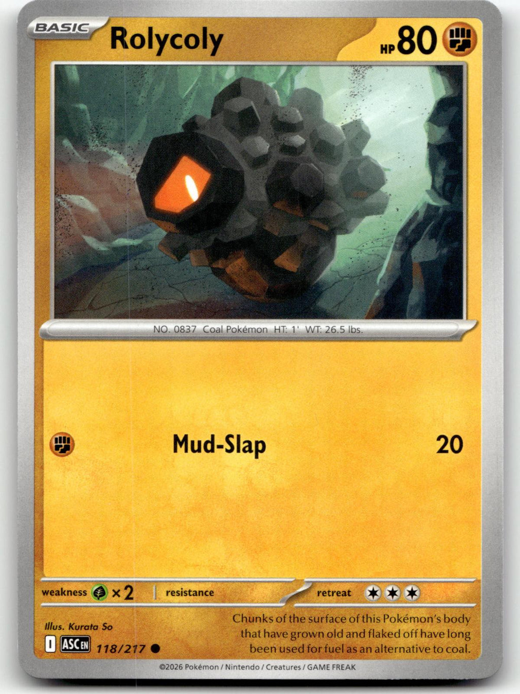 Rolycoly 118/217 Common Ascended Heroes Pokemon Near Mint