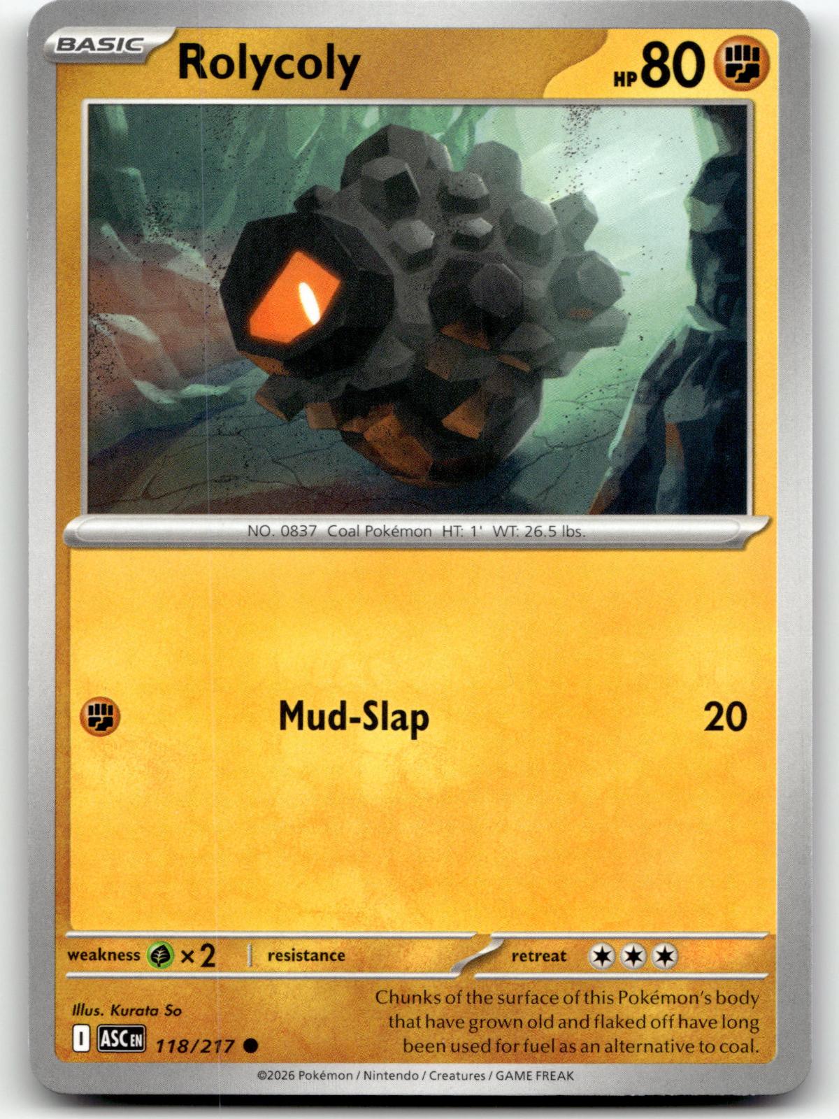 Rolycoly 118/217 Common Ascended Heroes Pokemon Near Mint