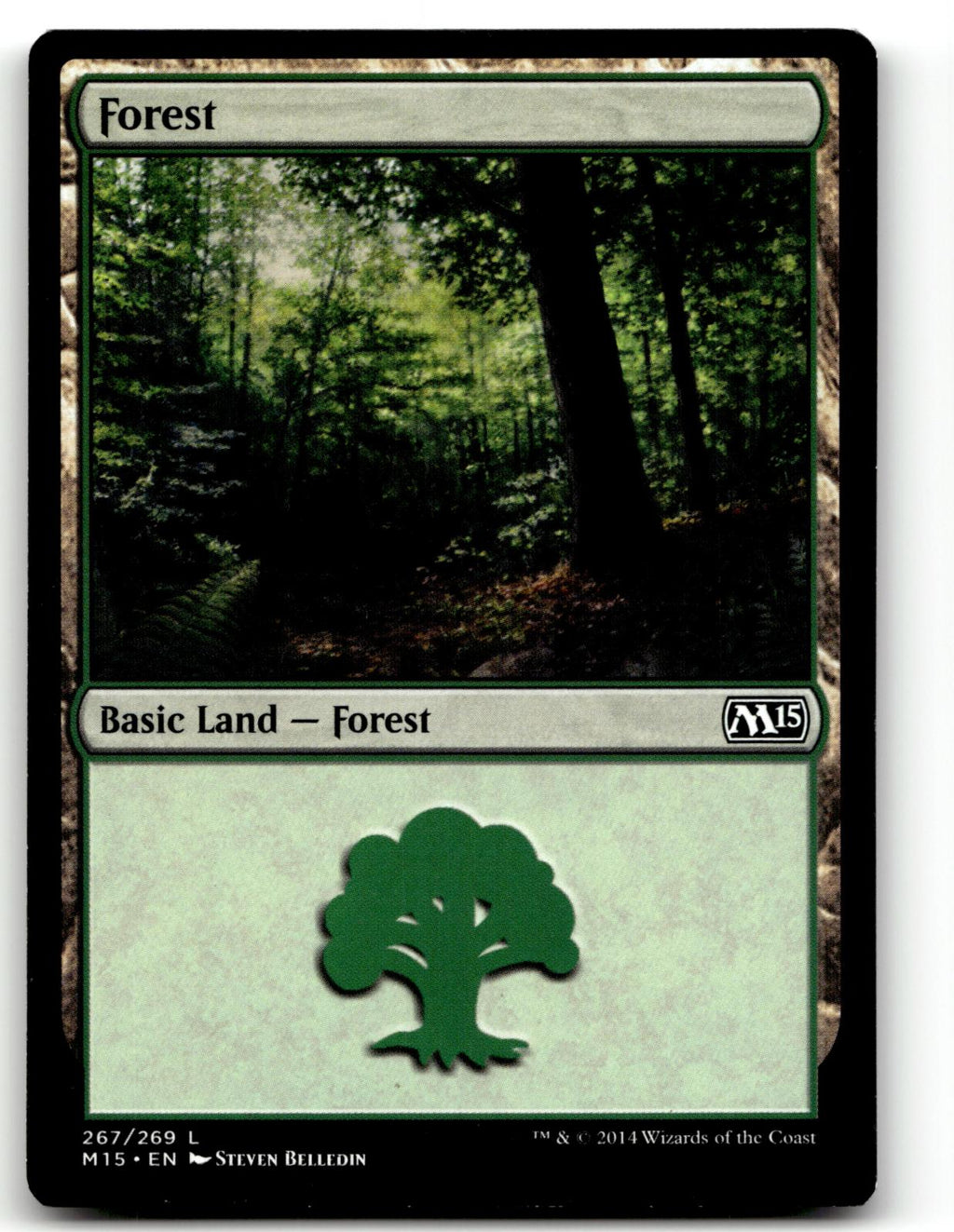 Forest (267) 267 Land Magic 2015 (M15) Magic: The Gathering Near Mint