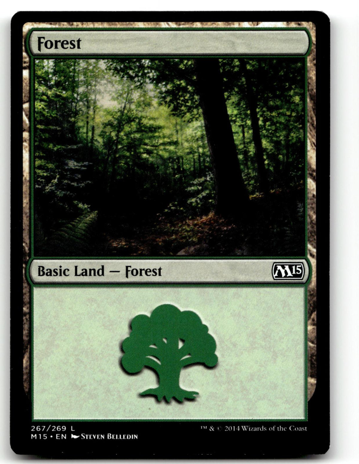 Forest (267) 267 Land Magic 2015 (M15) Magic: The Gathering Near Mint