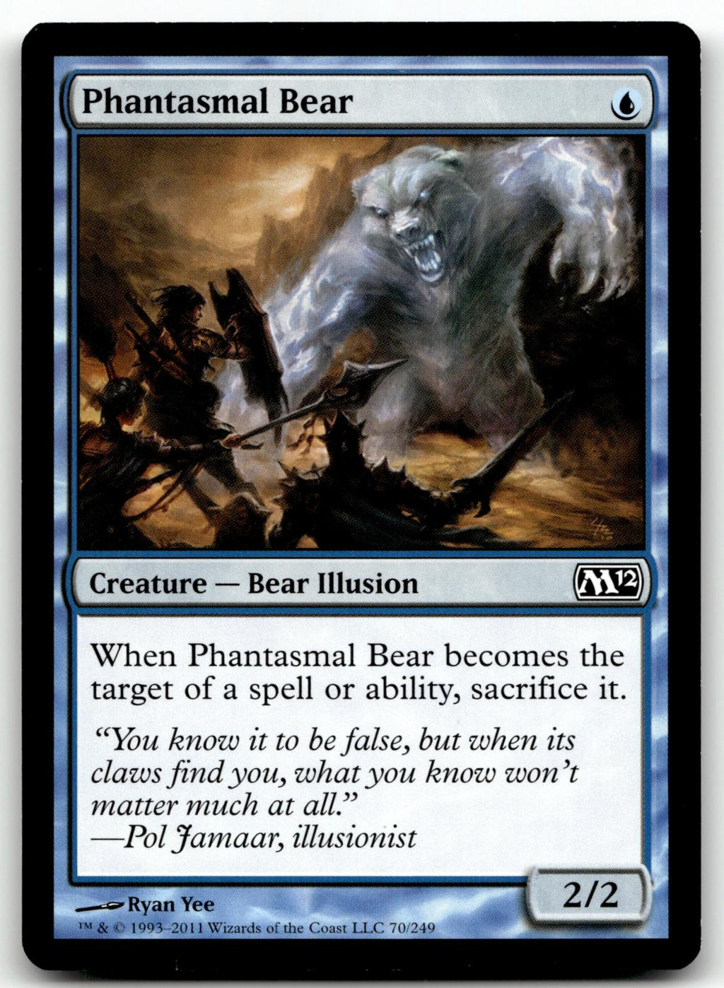 Phantasmal Bear 70 Common Magic 2012 (M12) Magic: The Gathering Near Mint