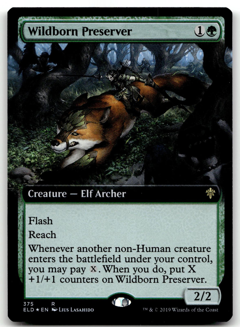 Wildborn Preserver (Extended Art) 375 Throne of Eldraine Magic: The Gathering Foil NM