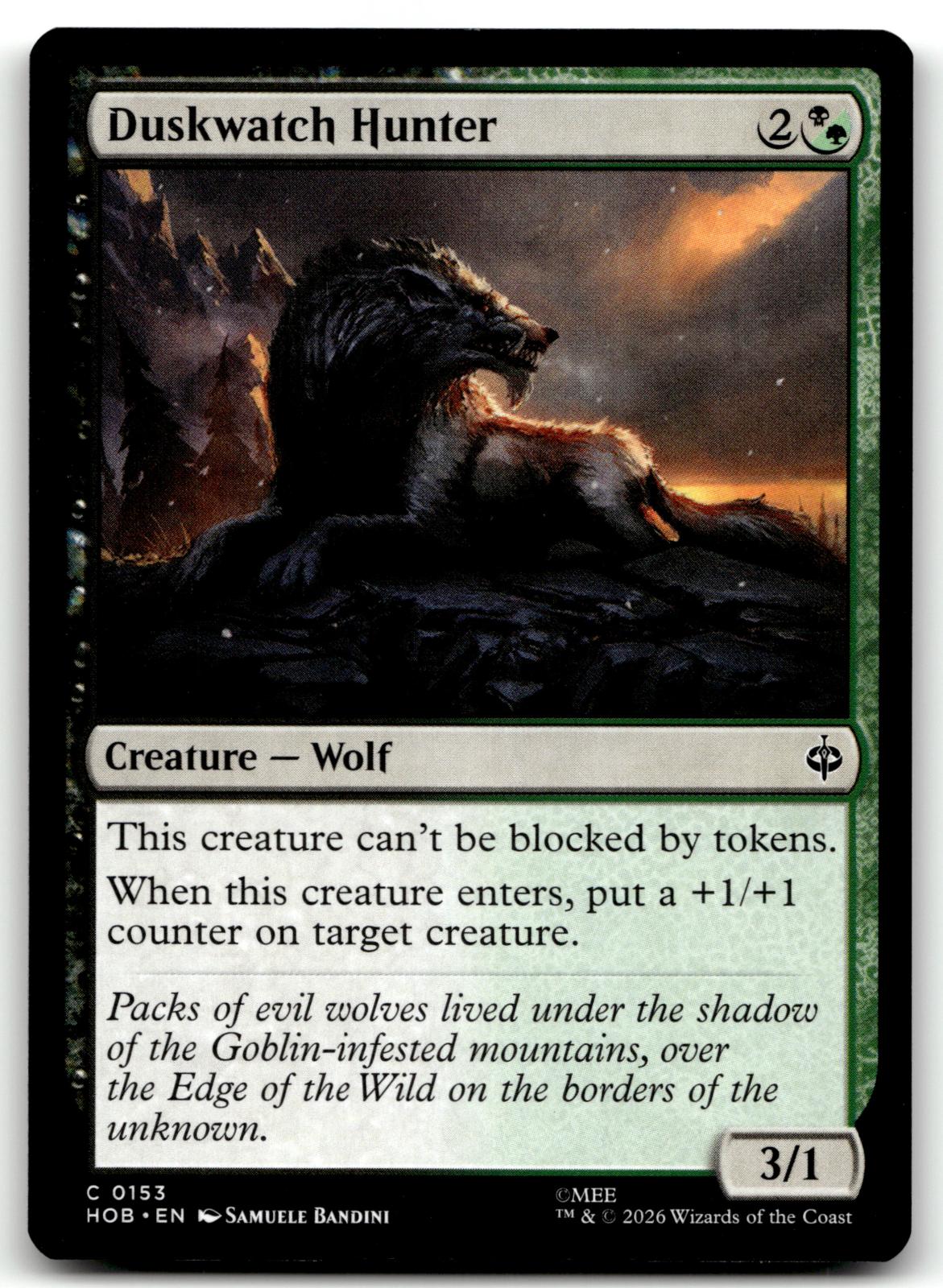 Duskwatch Hunter 153 Common The Hobbit Magic: The Gathering Near Mint