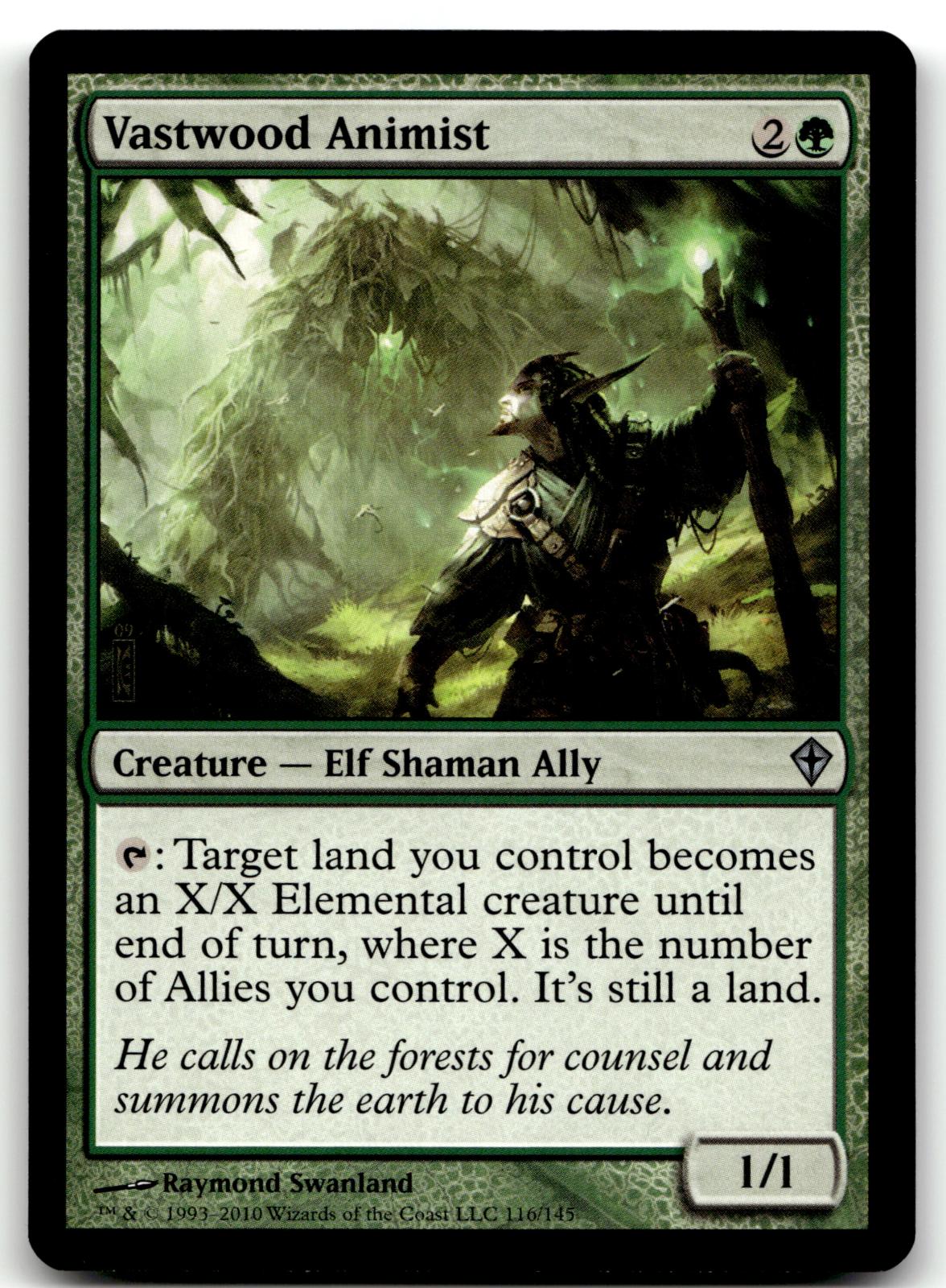Vastwood Animist 116 Uncommon Worldwake Magic: The Gathering Near Mint