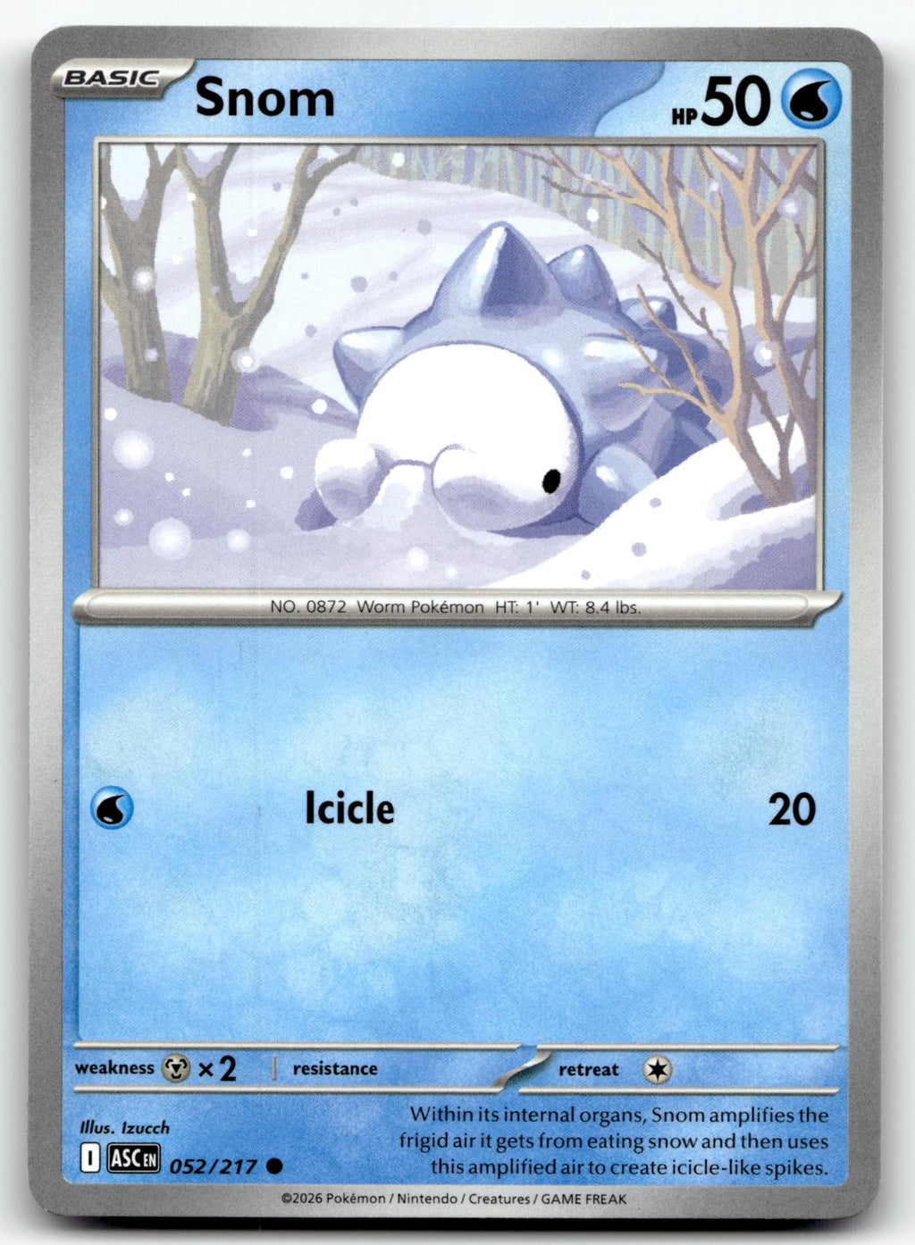 Snom 052/217 Common Ascended Heroes Pokemon Near Mint
