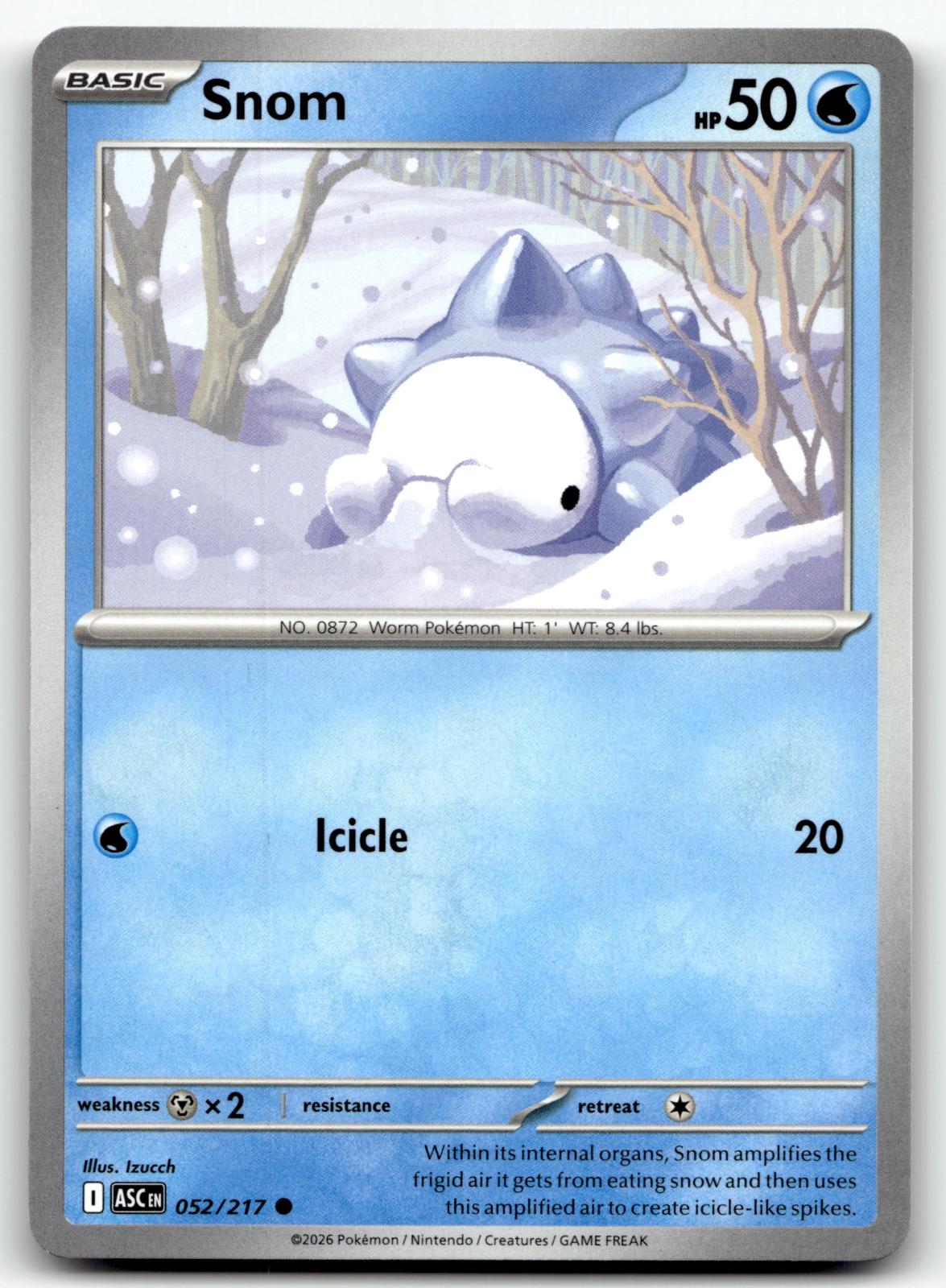 Snom 052/217 Common Ascended Heroes Pokemon Near Mint