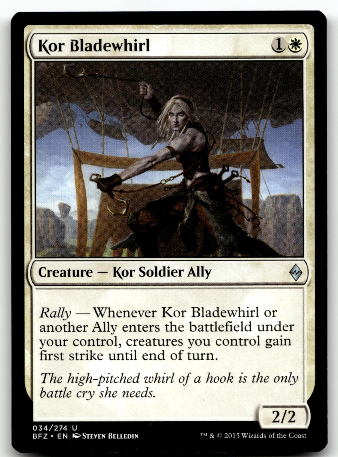 Kor Bladewhirl 34 Uncommon Battle for Zendikar Magic: The Gathering Near Mint