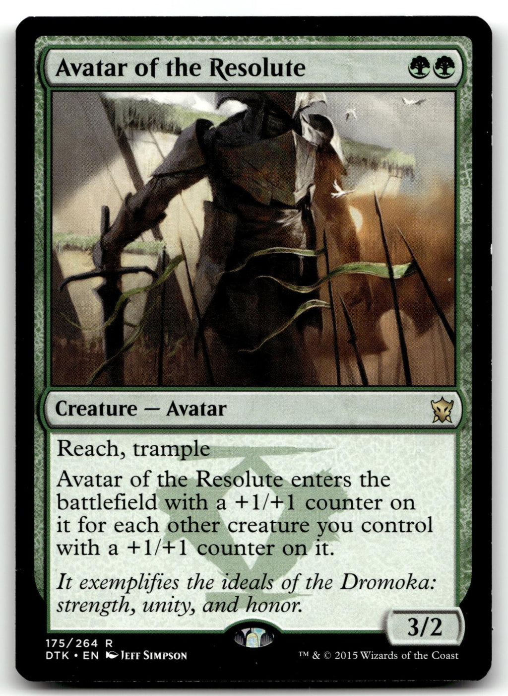 Avatar of the Resolute 175 Rare Dragons of Tarkir Magic: The Gathering Near Mint