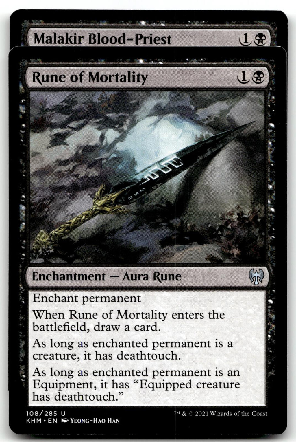Rune of Mortality 108 Uncommon Kaldheim Magic: The Gathering Near Mint