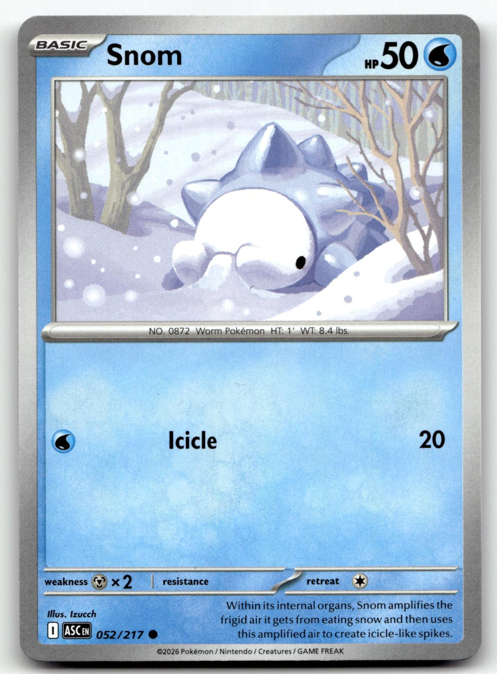 Snom 052/217 Common Ascended Heroes Pokemon Near Mint