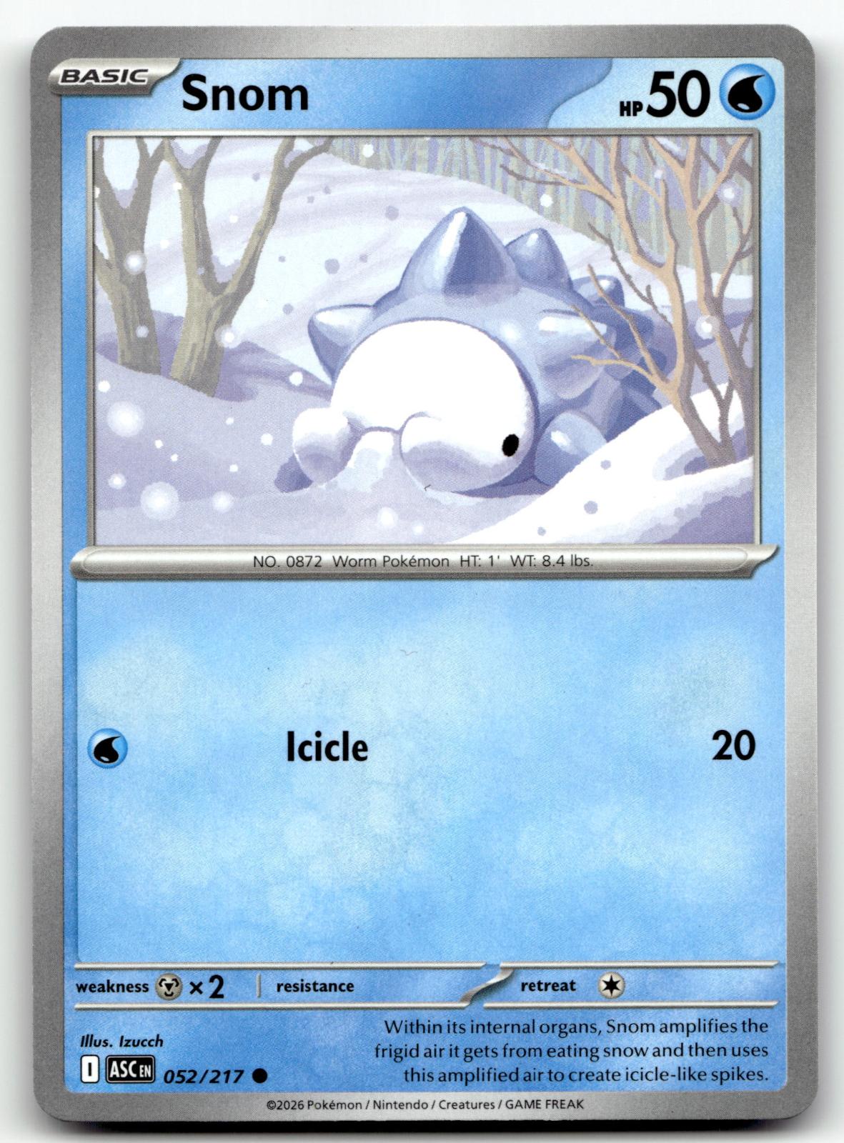 Snom 052/217 Common Ascended Heroes Pokemon Near Mint
