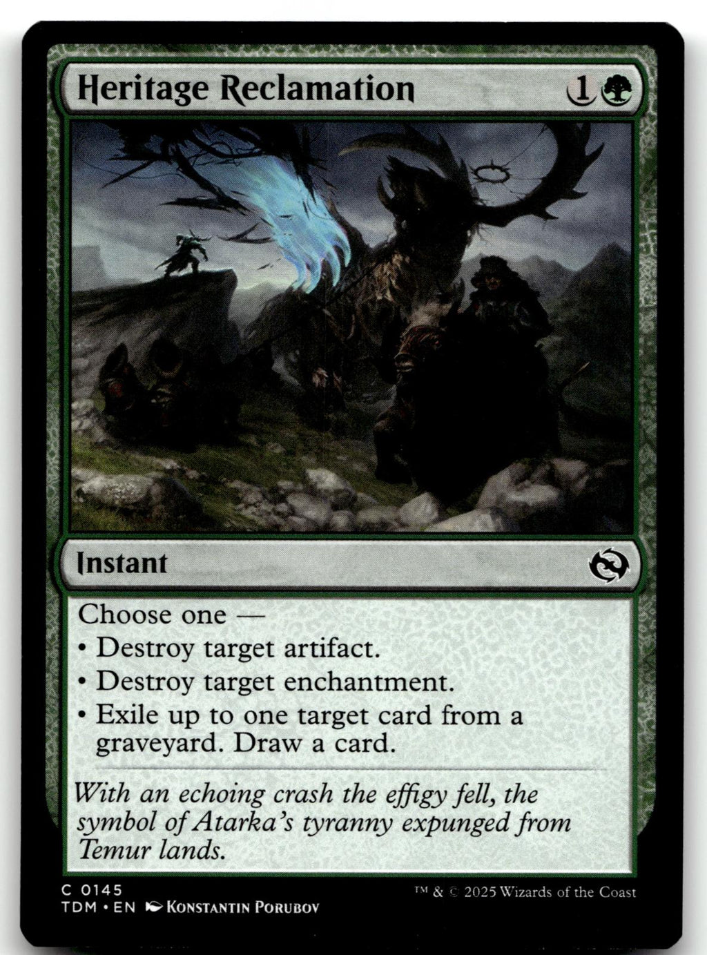 Heritage Reclamation 145 Common Tarkir: Dragonstorm Magic: The Gathering NM