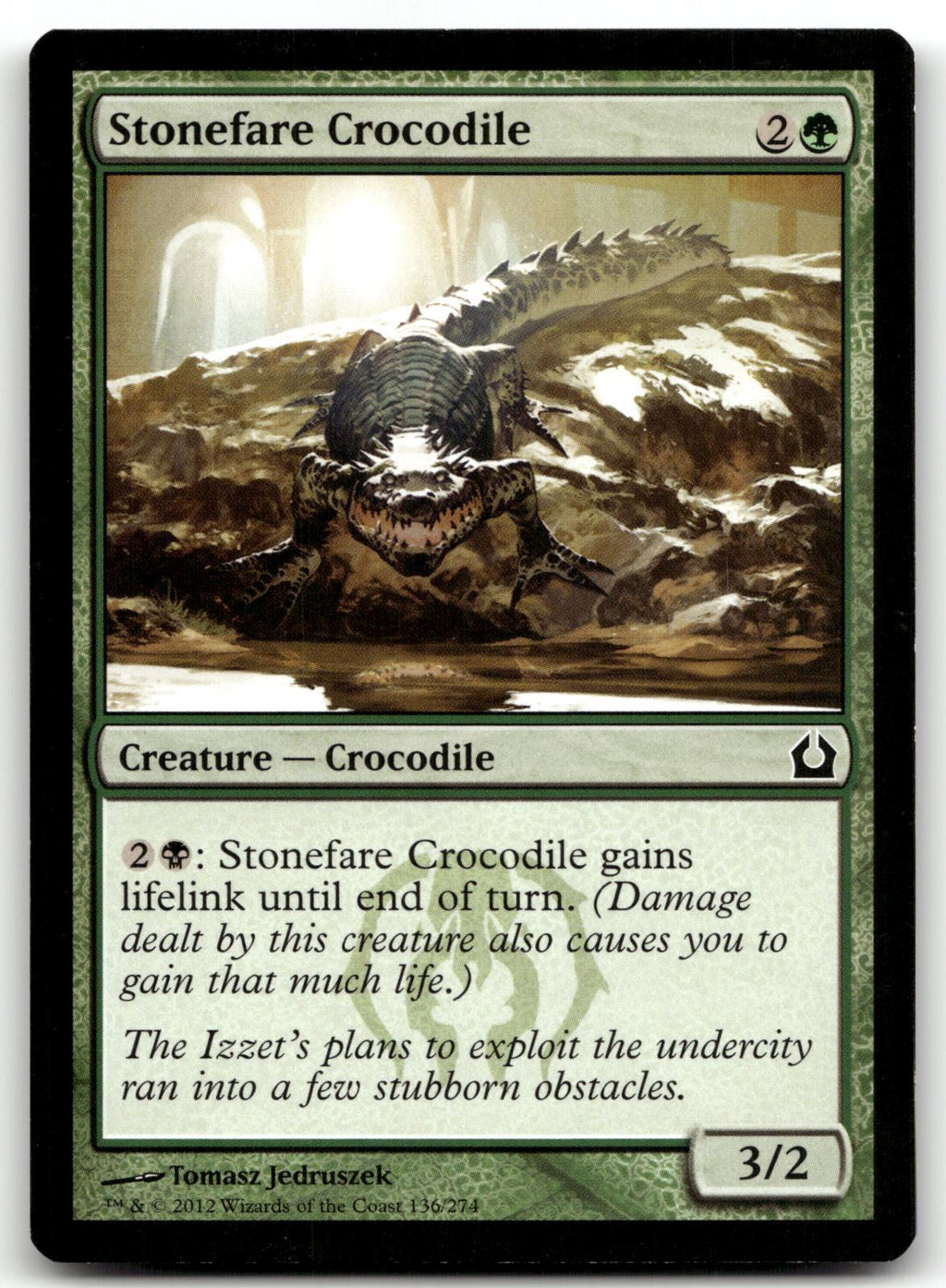 Stonefare Crocodile 136 Common Return to Ravnica Magic: The Gathering Near Mint