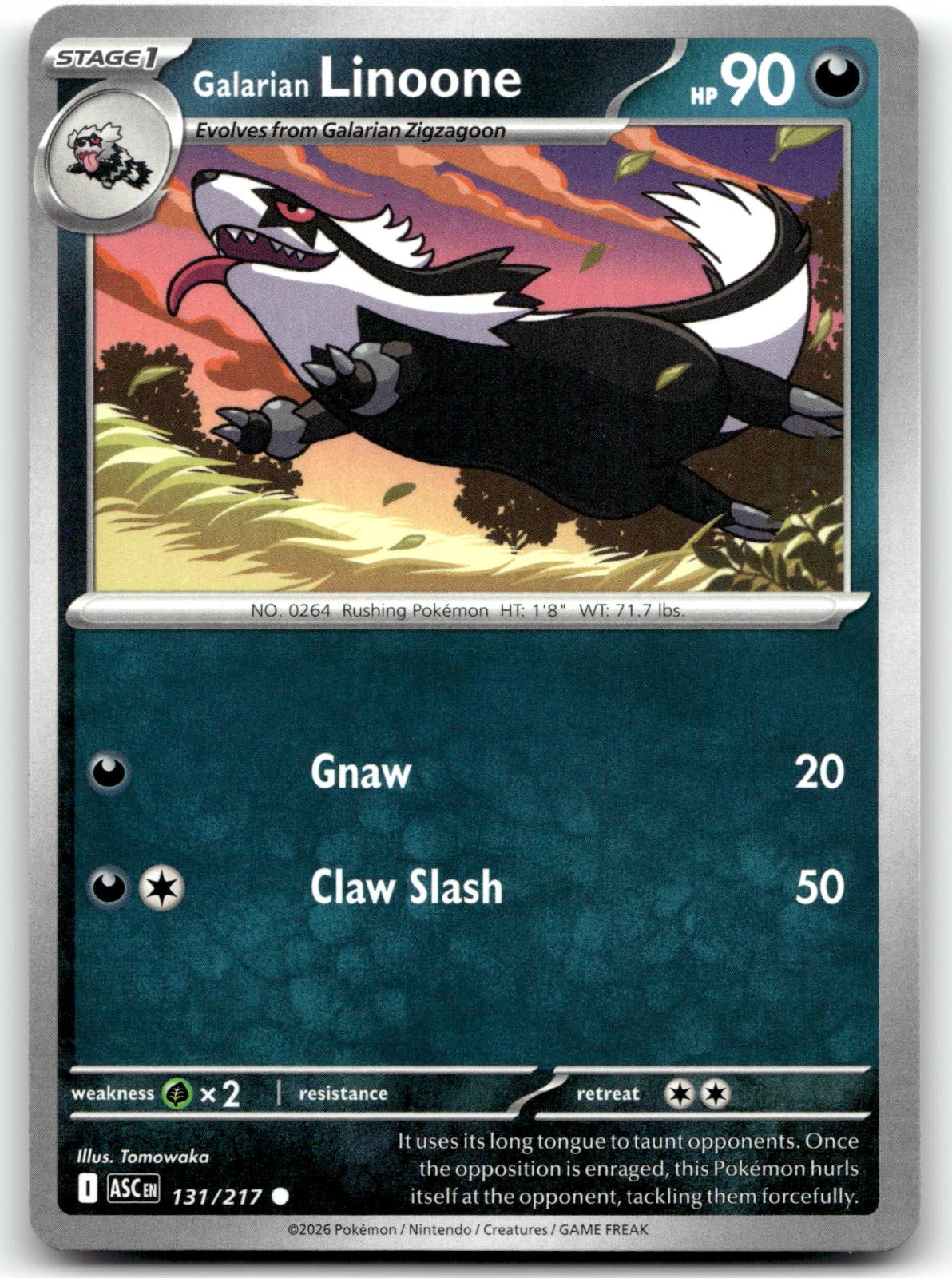 Galarian Linoone 131/217 Common Ascended Heroes Pokemon Near Mint