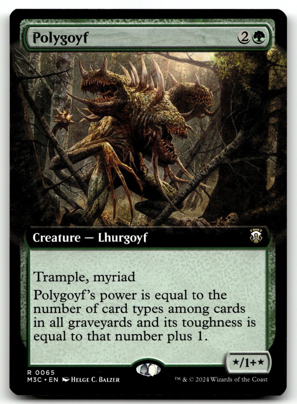 Polygoyf (Extended Art) (Ripple Foil) 65 Commander: Modern Horizons 3 Magic: The Gathering NM