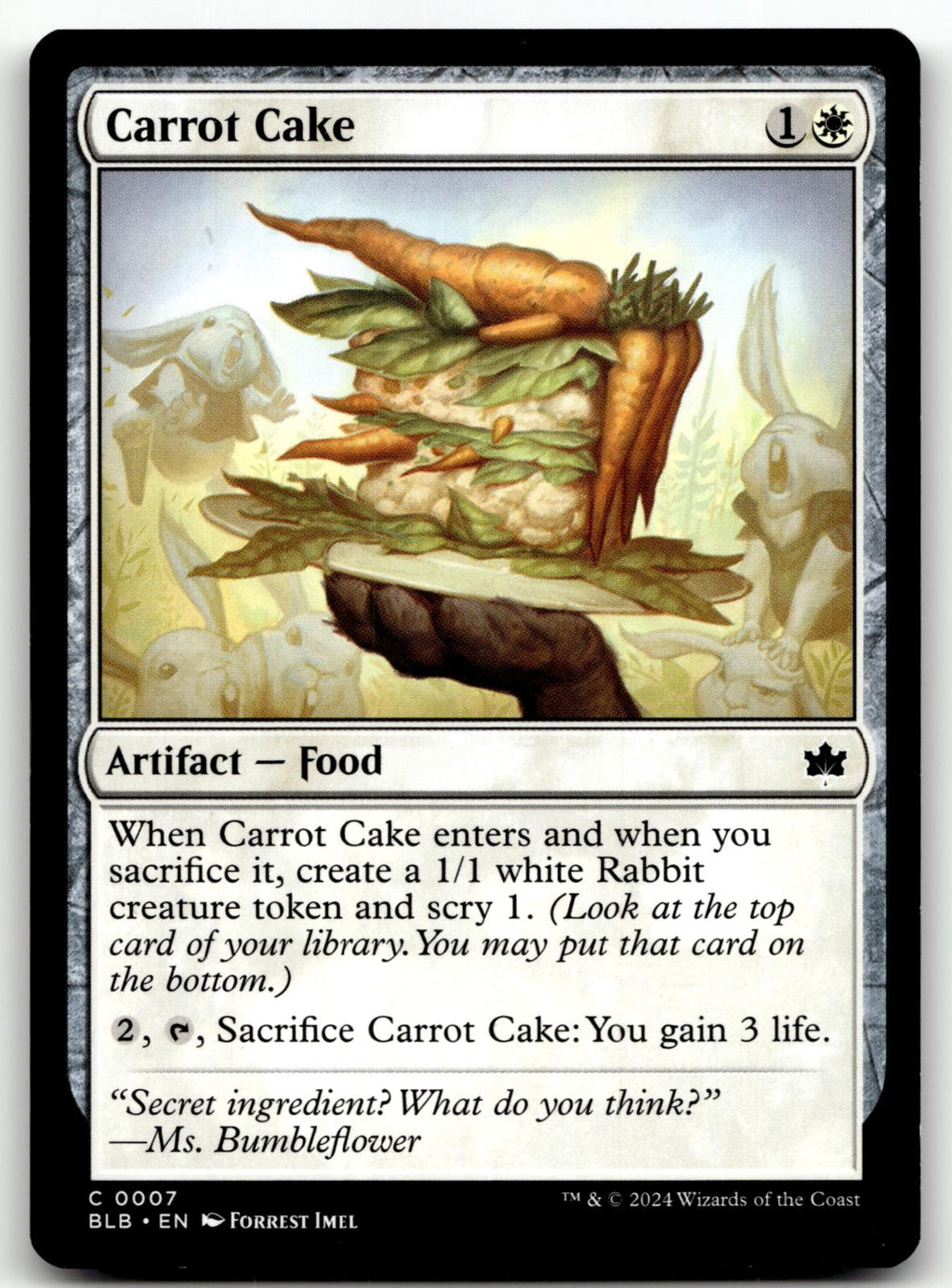 Carrot Cake 7 Common Bloomburrow Magic: The Gathering Near Mint